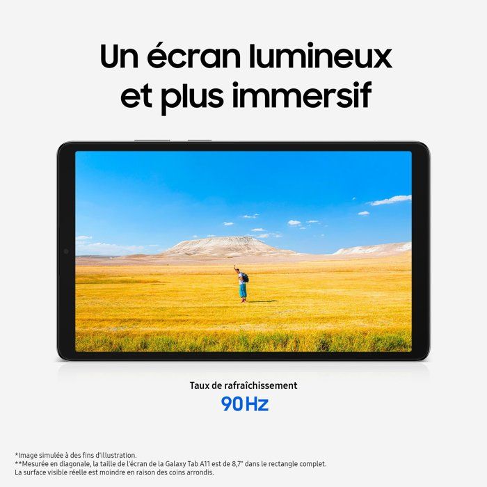 Tablette tactile Samsung Galaxy Tab A11 écran 8,7 64 Go Gris