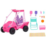 Coffret Buggy Détective Barbie - 4 poupées - Accessoires plage - Rose vif - MATTEL JFV68
