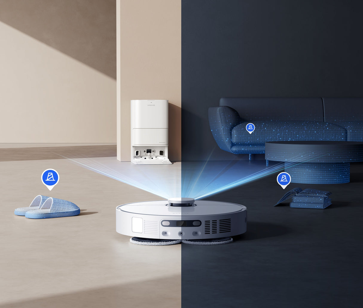 DREAME D20 Ultra - Aspirateur Robot Laveur - 13000 Pa - Technologie Smart Pathfinder - Cartographie 3D