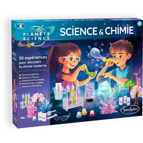 Kit Scientifique - SENTOSPHERE - Science et Chimie - 30 expériences - 12 matieres premieres - Des 8 ans