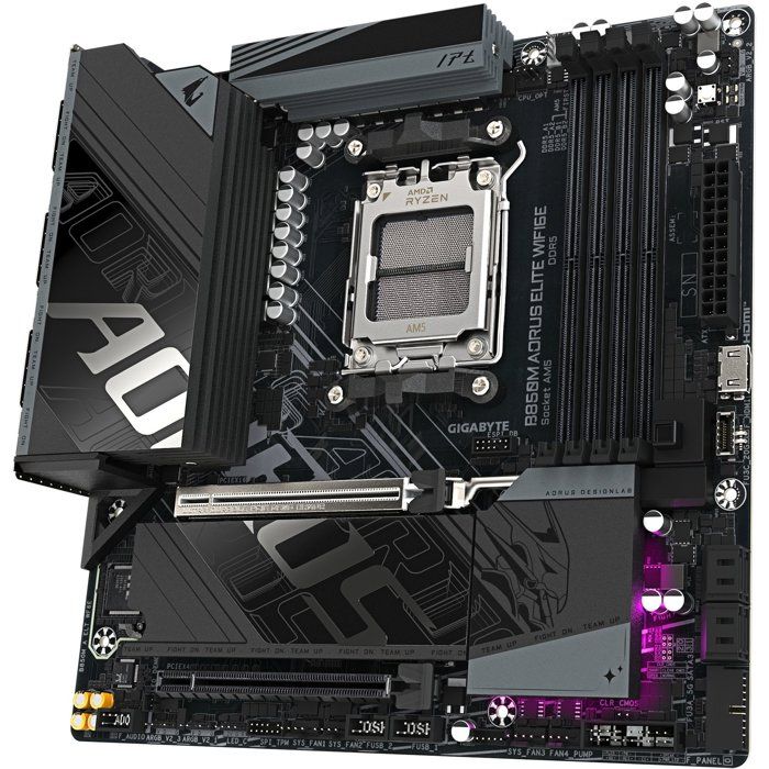 Carte mčre - GIGABYTE - B850M AORUS ELITE WF6E - Format Micro-ATX - Chipset AMD B850 - DDR5 & PCIe 5.0 - WiFi 6E