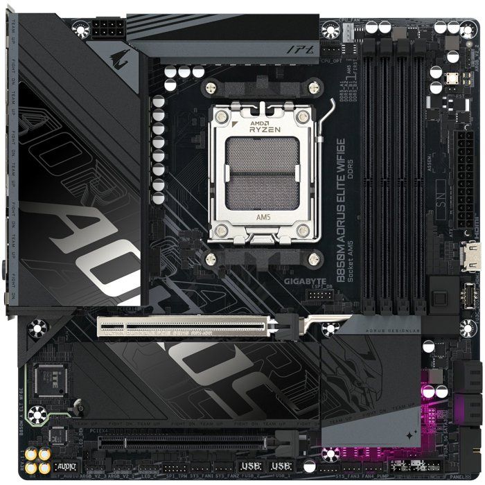Carte mčre - GIGABYTE - B850M AORUS ELITE WF6E - Format Micro-ATX - Chipset AMD B850 - DDR5 & PCIe 5.0 - WiFi 6E