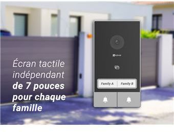 Visiophone - EZVIZ - EP7 - 2 FAMILY KIT - Platine de rue double bouton - 2 écrans intérieurs
