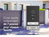 Visiophone - EZVIZ - EP7 - 2 FAMILY KIT - Platine de rue double bouton - 2 écrans intérieurs