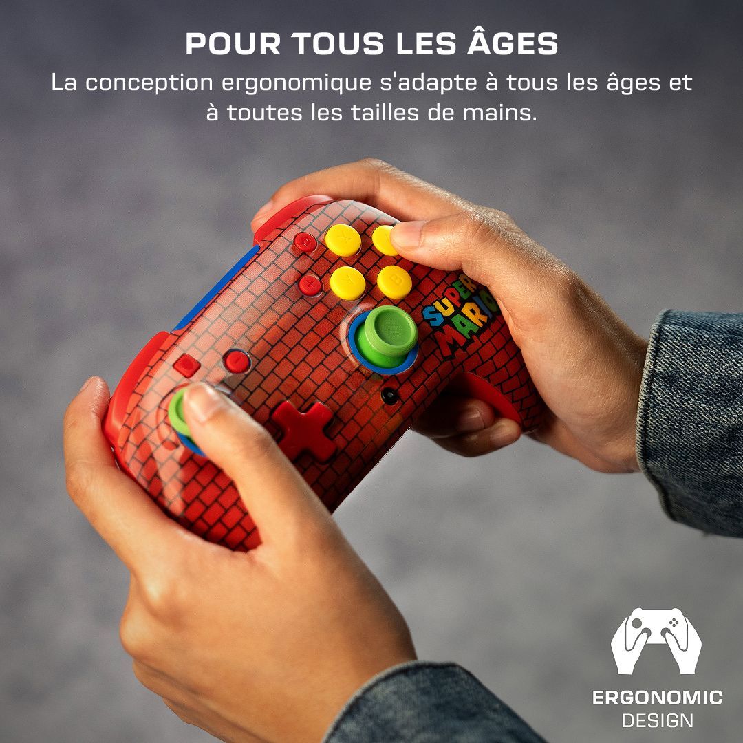Manette de jeu - Nintendo Switch - Rematch Mario Bricks - Sans fil - Rouge - Turtle Beach