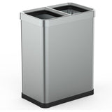 Poubelle de tri 2 x 30L TALLIN  Open Top sans couvercle  Acier inoxydable  KITCHEN MOVE