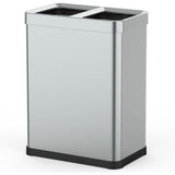 Poubelle de tri 2 x 30L TALLIN  Open Top sans couvercle  Acier inoxydable  KITCHEN MOVE
