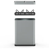 Poubelle de tri 2 x 30L TALLIN  Open Top sans couvercle  Acier inoxydable  KITCHEN MOVE