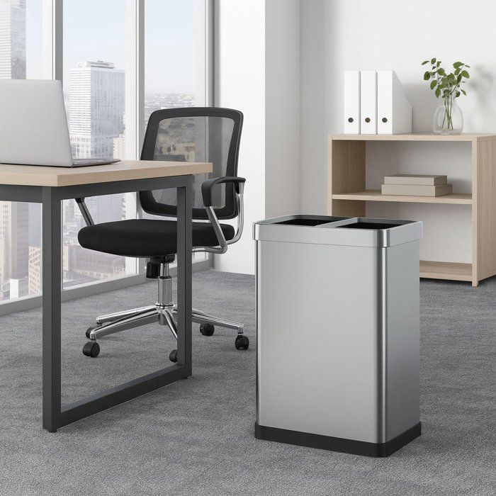 Poubelle de tri 2 x 30L TALLIN  Open Top sans couvercle  Acier inoxydable  KITCHEN MOVE