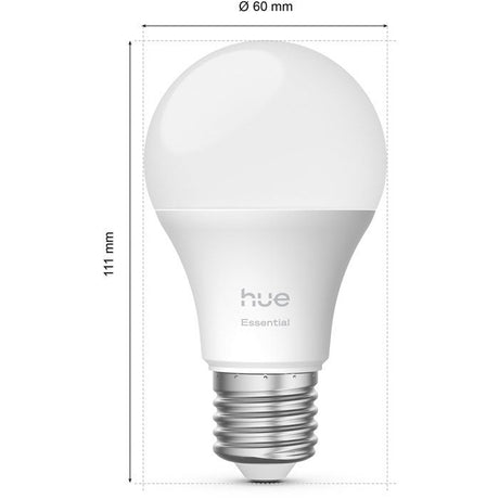 Pack de 3 ampoules - Philips Hue - Essential - E27 - A60 - Lumiere blanche et colorée - 8 W