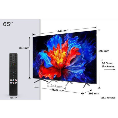 TCL 65P8K - TV QLED 65 (165 cm) - 4K UHD 3840x2160 - 144 Hz - Dolby Vision - Google TV  - 4xHDMI 2.1 - WiFi
