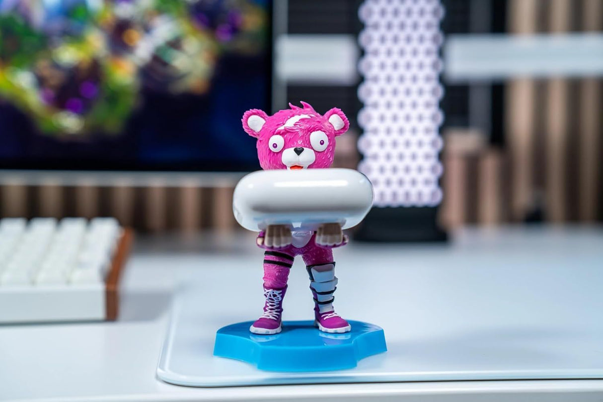 Figurine Fortnite Cuddle Team Leader - EXQUISITE GAMING - Cable Guys - Support écouteurs, smartphone ou petit accessoire - 11 cm