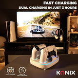 Station de rechargement pour 2 manettes DualSense - PS5 - Konix - Charge rapide - Connecteurs magnétiques - Blanc