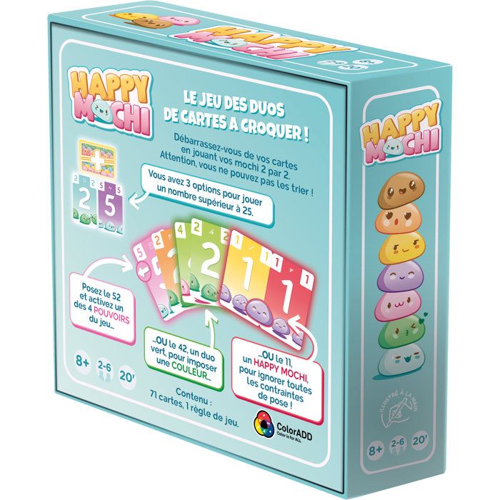 Zygomatic Jeu de cartes - Happy Mochi - Jeu de société familial - 2 a 6 joueurs - Des 8 ans - 20 min - format pratique a emporter