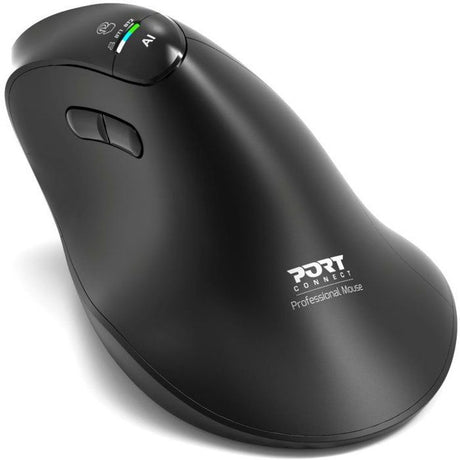 Souris sans fil - PORT Designs - 910204 ERGO AUDITOR - Bluetooth & 2.4 GHz - Rechargeable - Noir