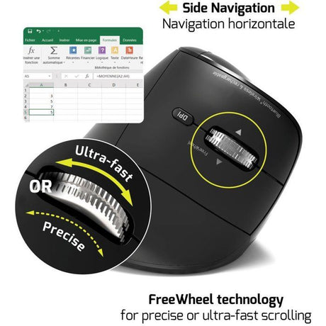 Souris sans fil - PORT Designs - 910204 ERGO AUDITOR - Bluetooth & 2.4 GHz - Rechargeable - Noir