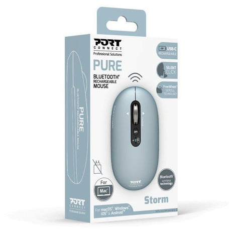 Souris sans fil - PORT Designs - 910500 PURE - Bluetooth - Rechargeable - Bleu sombre