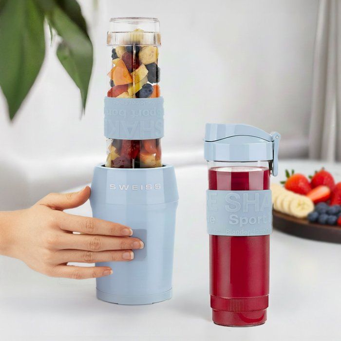 Mini-blender - SWEISS - MOOV6 - 300 W - 570 ml - 2 gourdes - Bleu