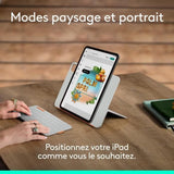 Etui clavier - Logitech - Flip Folio - Pour iPad et iPad Air 11 pouces (M4 et M5) (M2 et M3) (5e génération - 2024) - Graispâle