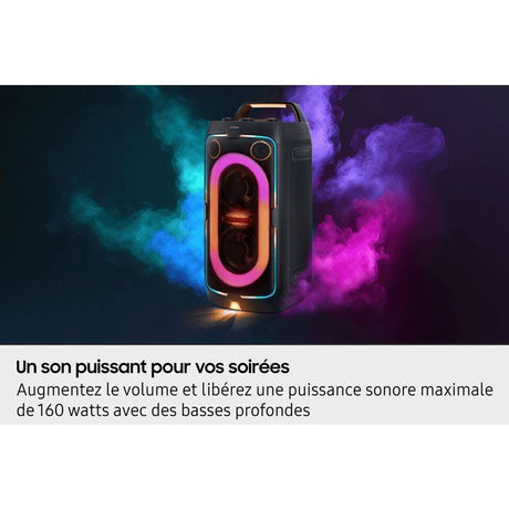 Enceinte - SAMSUNG - MX ST40F/XE - 160 W - Effets lumineux - Bluetooth - Batterie 16h - Noir