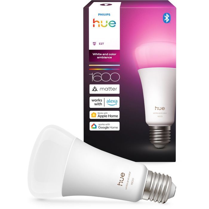 Ampoule LED connectée A67 - PHILIPS HUE - Lumiere blanche chaude - Culot E27 - 11,8W - 1000-2000k - 1600 lumens