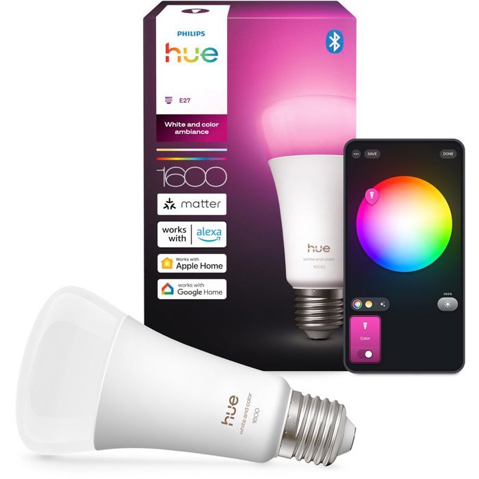 Ampoule LED connectée A67 - PHILIPS HUE - Lumiere blanche chaude - Culot E27 - 11,8W - 1000-2000k - 1600 lumens