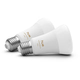 Pack de 2 ampoules LED connectées A60 - PHILIPS HUE - Lumiere blanche chaude - Culot E27 - 8,1W - 1000-2000k - 1100 lumens