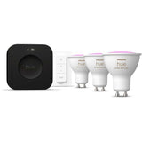 Kit de démarrage - PHILIPS HUE - Lumiere blanche et ambiance colorée - 1 Bridge Pro + 3  3 spots GU10 400 lumens + 1 dimmer switch