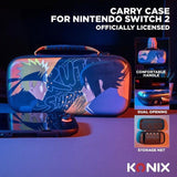 Housse de protection - Nintendo Switch 2 - Konix - Naruto Shippuden - Rangement accessoires - Naruto et Sasuke - Noir et orange