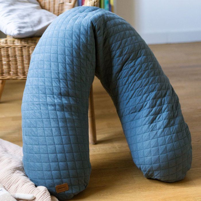 Coussin de maternité - BEABA - Big Flopsy - Fleur de coton - Gris mineral