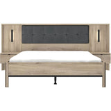 Lit adulte avec chevets lambris - MAXIMIN - 160 x 200 cm - Chene Krönberg clair - GAMI