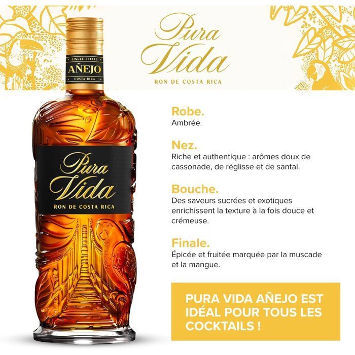Pura Vida - Añejo - Rhum - 37,5% Vol. - 70cl