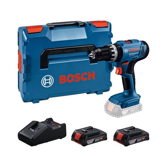 Perceuse a percussion sans fil BOSCH PROFESSIONAL - GSB 18V-25 - 2 batteries GBA 2,0Ah + chargeur GAL 18V-40 L