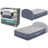 Matelas gonflable - BESTWAY - 671BD Queen - Pompe électrique intégrée - Tete de lit LoungeLux - Tritech durable