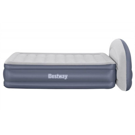 Matelas gonflable - BESTWAY - 671BD Queen - Pompe électrique intégrée - Tete de lit LoungeLux - Tritech durable