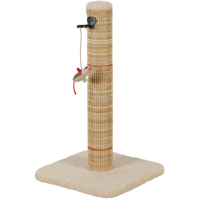 Poteau griffoir chat - ZOLUX - Sisal - Avec jouet suspendu - 60 cm - Boréal - Beige