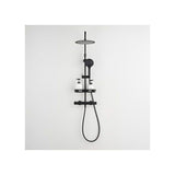 Colonne de douche avec mitigeur thermostatique - Edouard Rousseau - Ars Tab - Noir - Douche de tete ronde - Douchette a main