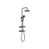 Colonne de douche avec mitigeur thermostatique - Edouard Rousseau - Ars Tab - Noir - Douche de tete ronde - Douchette a main