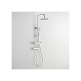 Colonne de douche avec mitigeur thermostatique - Edouard Rousseau - Ars Tab - Chrome - Douche de tete ronde - Douchette a main