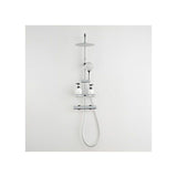 Colonne de douche avec mitigeur thermostatique - Edouard Rousseau - Ars Tab - Chrome - Douche de tete ronde - Douchette a main