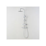 Colonne de douche avec mitigeur thermostatique - Edouard Rousseau - Ars Tab - Chrome - Douche de tete ronde - Douchette a main