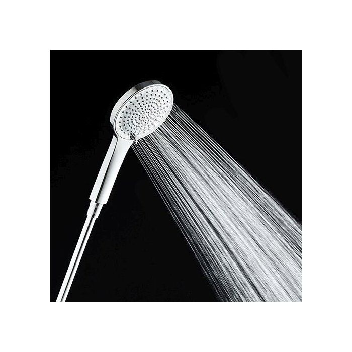 Colonne de douche avec mitigeur thermostatique - Edouard Rousseau - Ars Tab - Chrome - Douche de tete ronde - Douchette a main