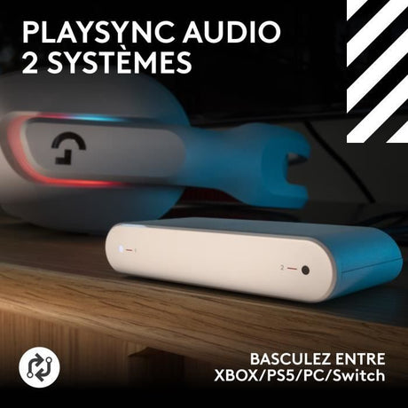 Casque gamer - sans fil - Logitech G - Astro A20 X - Lightspeed - Blanc