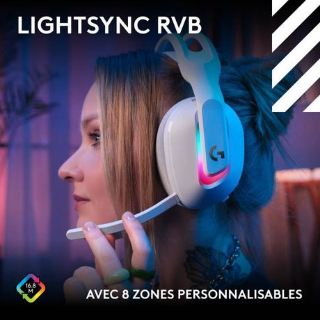 Casque gamer - sans fil - Logitech G - Astro A20 X - Lightspeed - Blanc