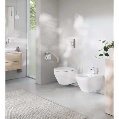 Cuvette WC suspendue compact - GROHE Euro Ceramic - Porcelaine vitrifiée - Sans bride - Blanc