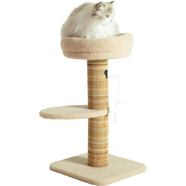 Arbre a chat griffoir - ZOLUX - Stable - Espace de repos - Jeu souris - Sisal - 70 cm - Boréal - Beige