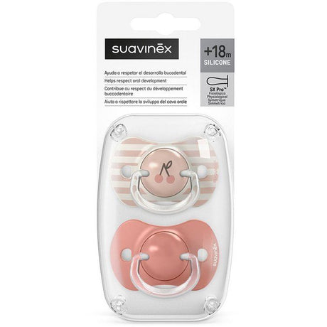 Lot de 2 sucettes symétriques - SUAVINEX - Birdies - SX Pro - 18 mois et plus - Rose
