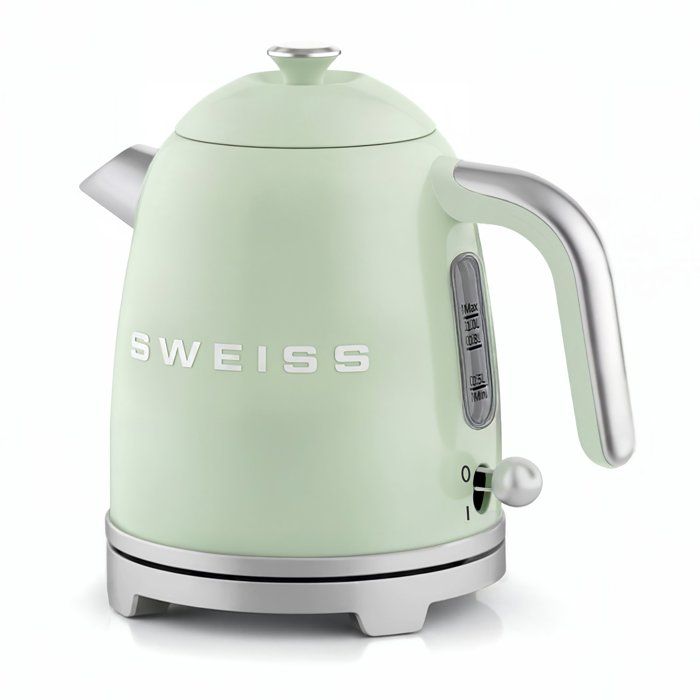 Bouilloire vintage - SWEISS - KTS7 - 1000 W - 1 L - Socle 360° - Vert