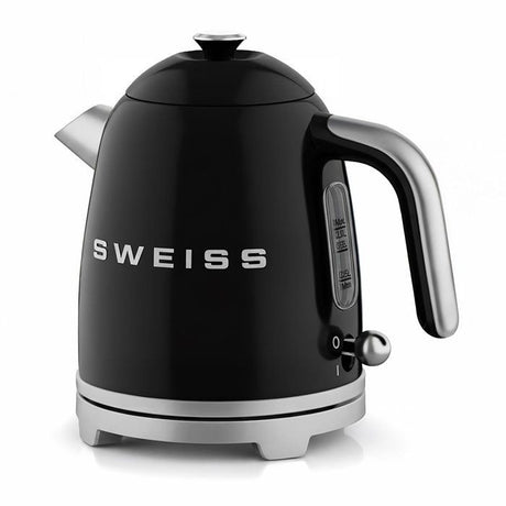 Bouilloire vintage - SWEISS - KTS9 - 1000 W - 1 L - Socle 360° - Noir