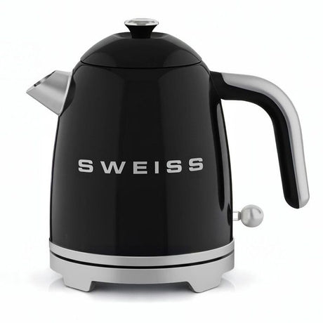 Bouilloire vintage - SWEISS - KTS9 - 1000 W - 1 L - Socle 360° - Noir